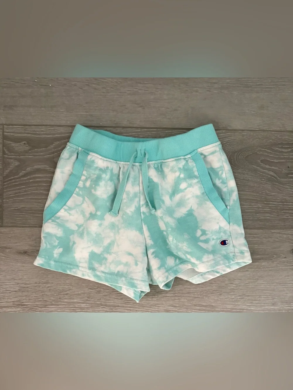 Champion Kids Mint Tie-Dye Athletic Shorts. Girls size S (7/8)